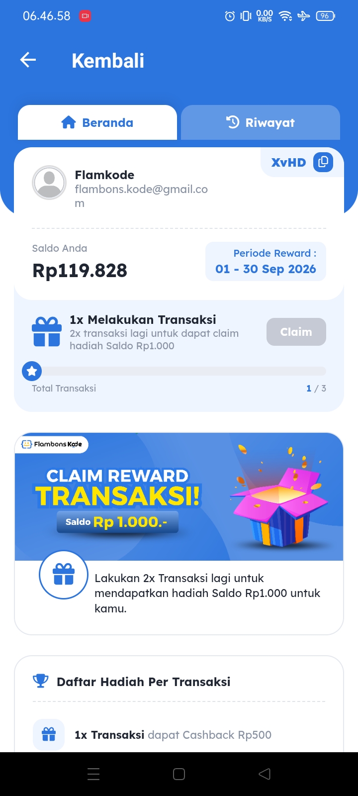 Fitur Reward Transaksi
