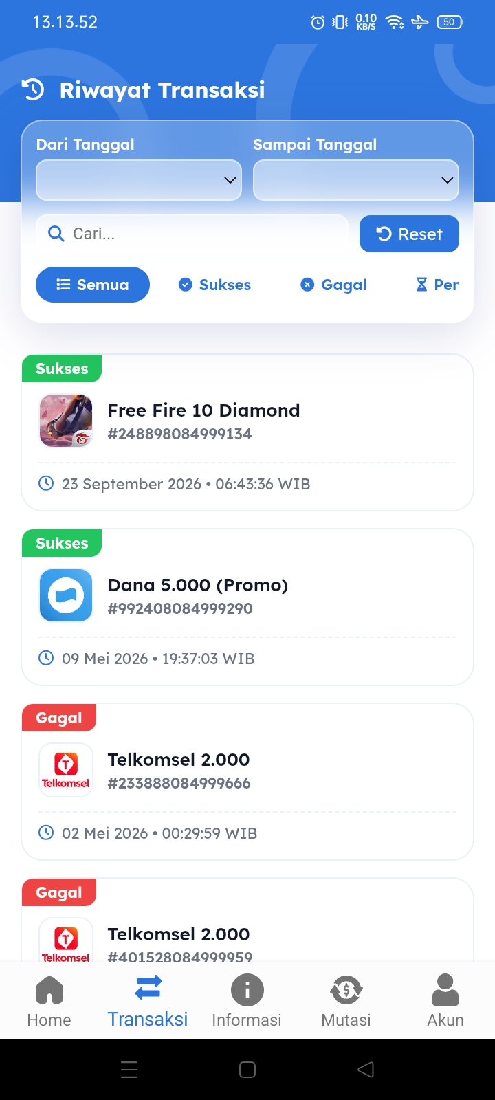 Riwayat Transaksi Vol.7