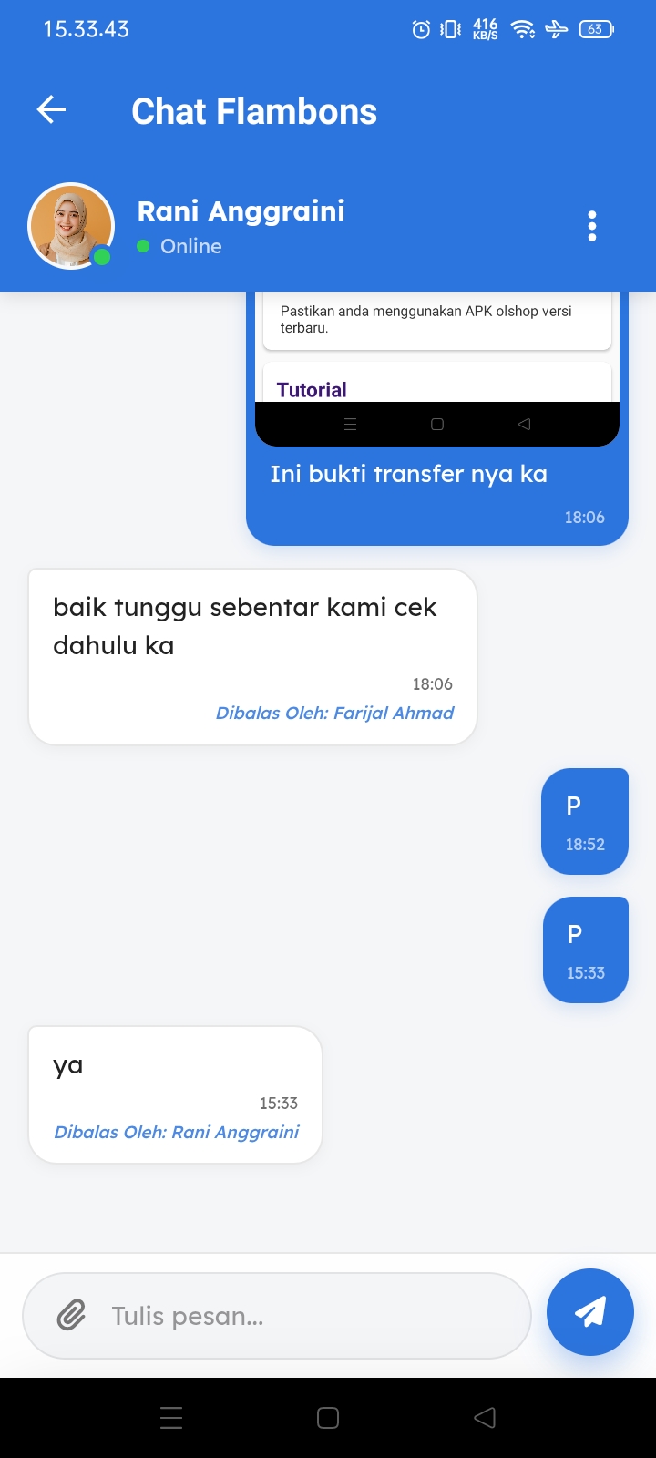 Fitur Live Chat Customer Service V2.0